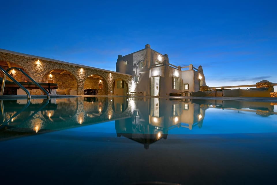 Night, Pool view, Swimming pool