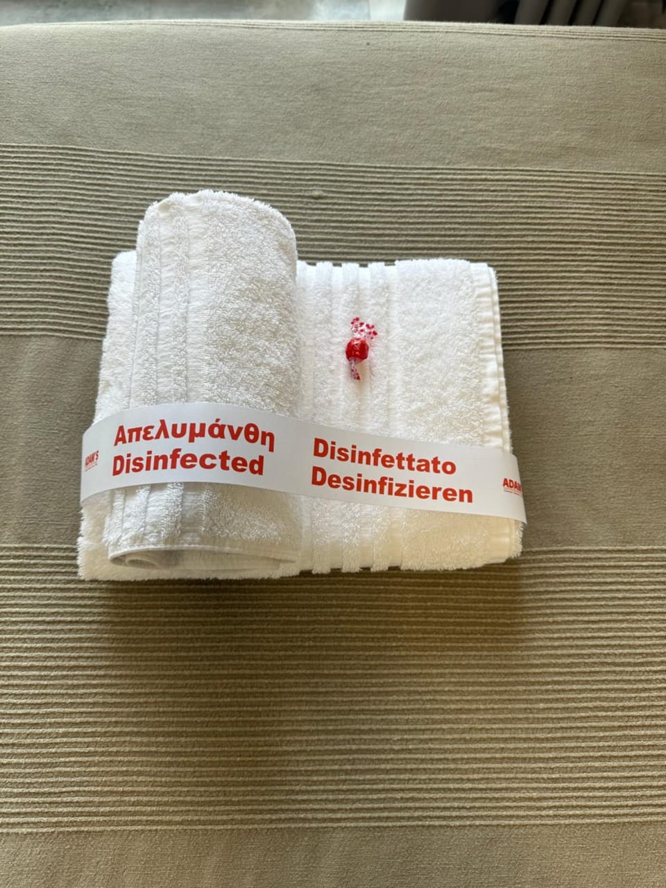 Text overlay, towels