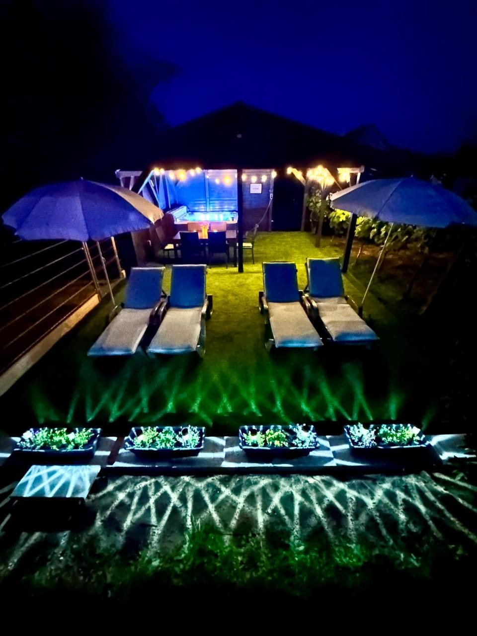 Night, Garden view, sunbed