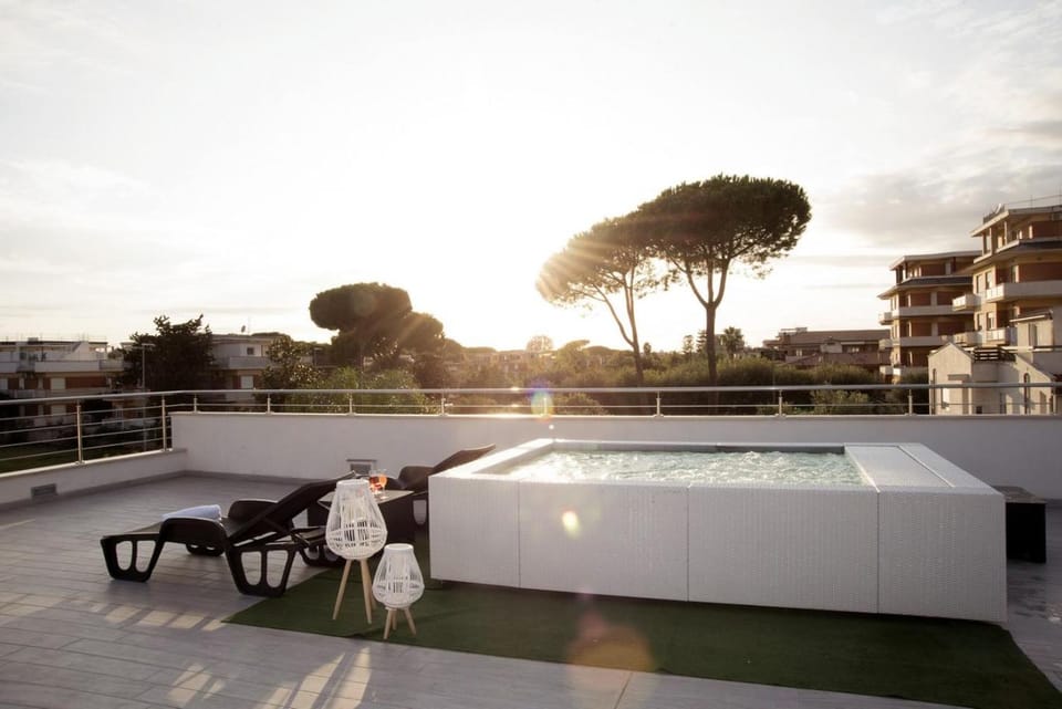 Patio, Day, People, Natural landscape, View (from property/room), Balcony/Terrace, Pool view, Swimming pool, group of guests
