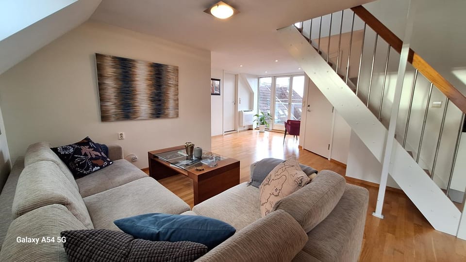 Penthouse with Panoramic Fjord Views - Private Terrace in Bergen Center Apartment in Bergen
