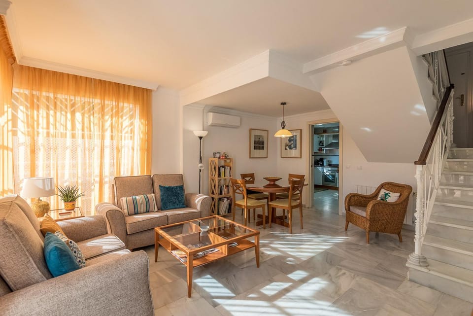 Living room, Seating area, Garden view
