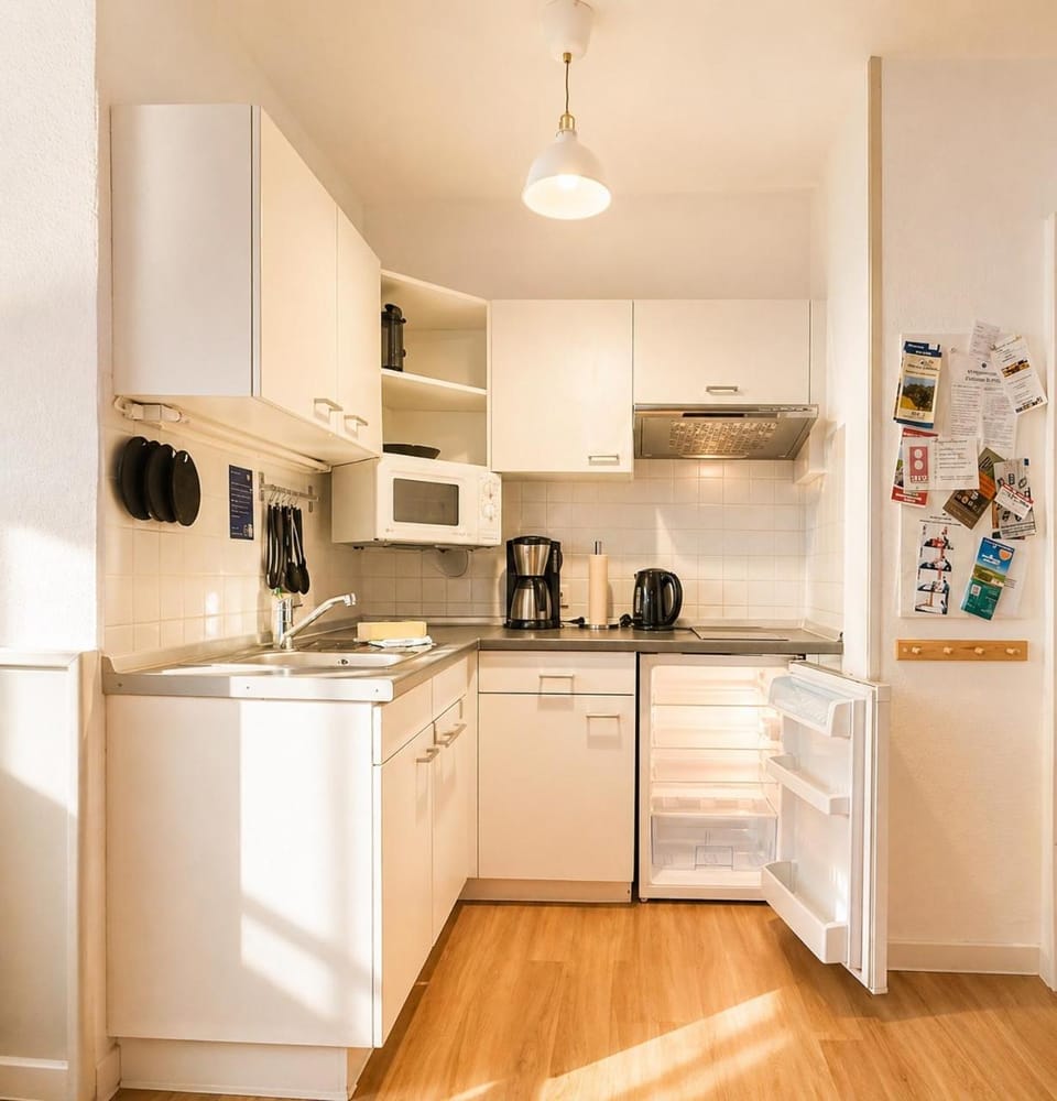 Kitchen or kitchenette, stove, toaster