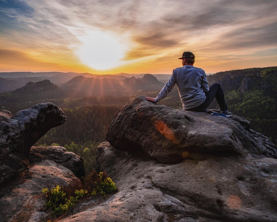 People, Natural landscape, Hiking, Sunset