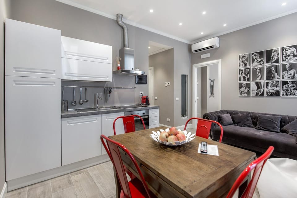 Dining area, oven, stove
