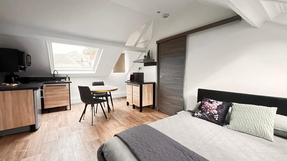 Bed, Kitchen or kitchenette, Photo of the whole room, Dining area