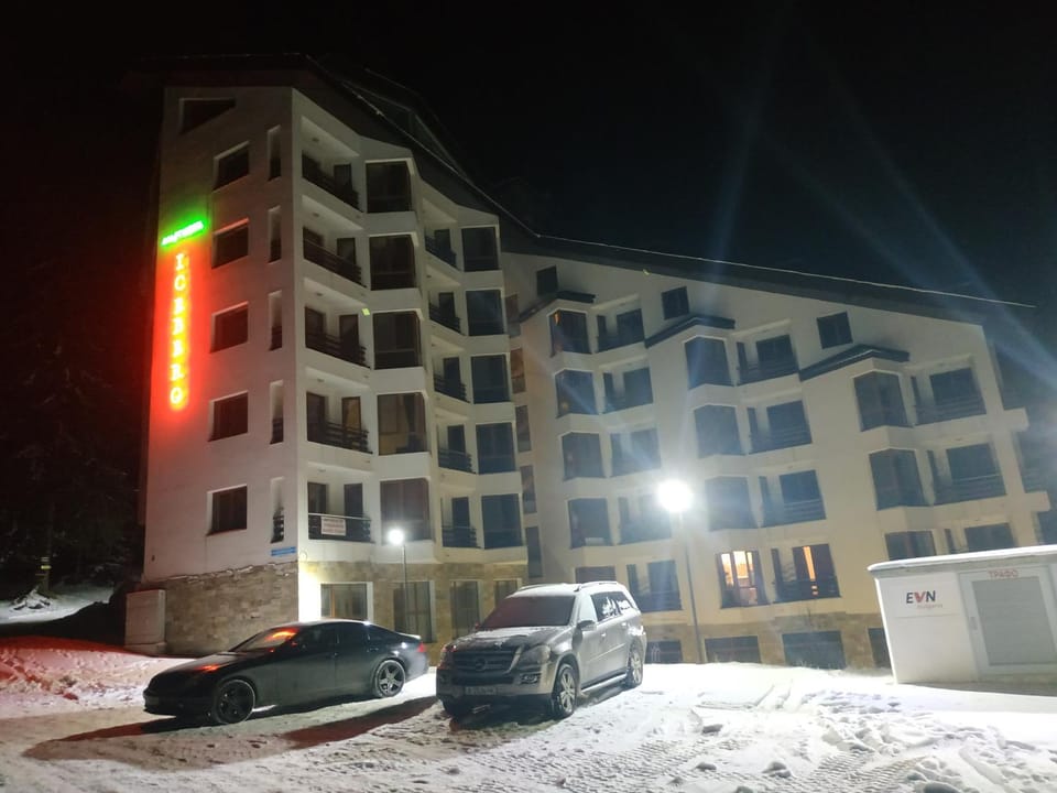 Property building, Night, Winter, Parking