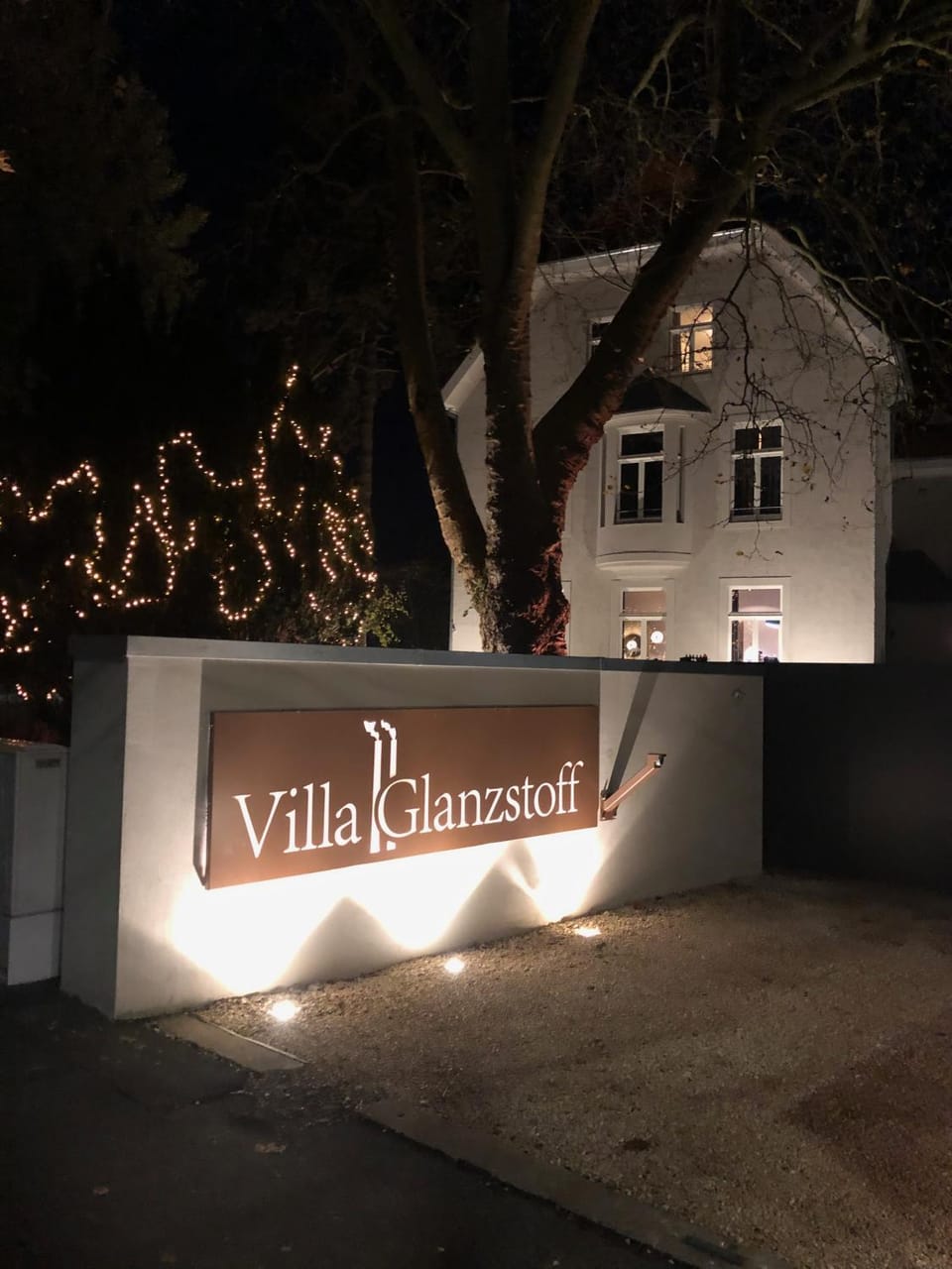 Property building, Off site, Night, Property logo or sign, Winter, Logo/Certificate/Sign