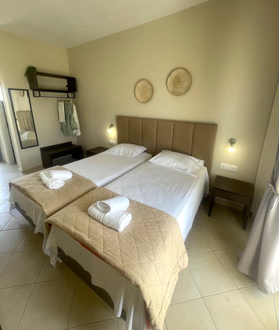 Bed, Photo of the whole room, Bedroom, towels, wardrobe