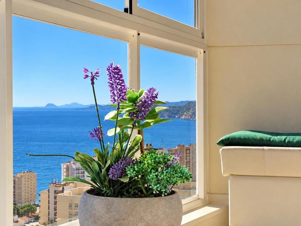 View (from property/room), Balcony/Terrace, Mountain view, Sea view