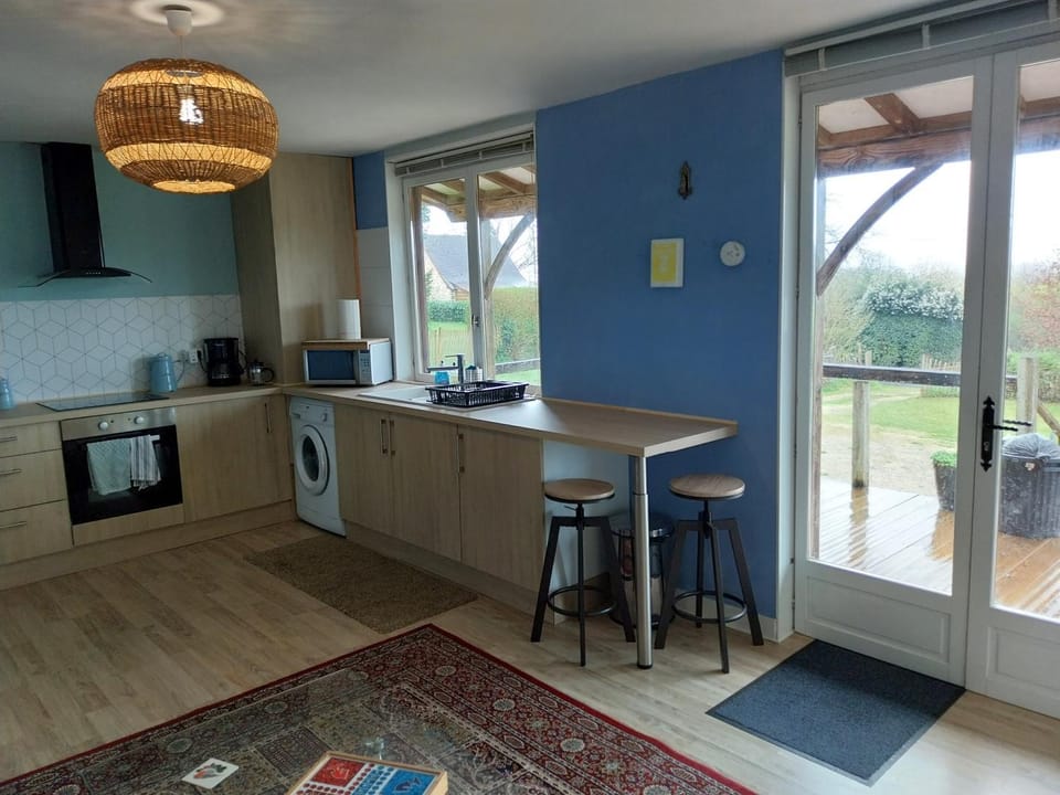 Kitchen or kitchenette, minibar, stove