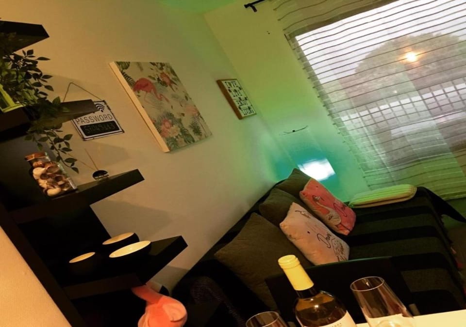 Night, Living room, Seating area