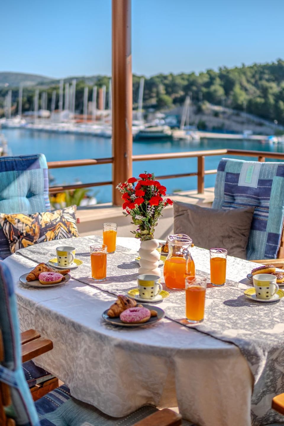 Day, Natural landscape, Balcony/Terrace, Food and drinks, Dining area, Food, Sea view, Breakfast, Continental breakfast