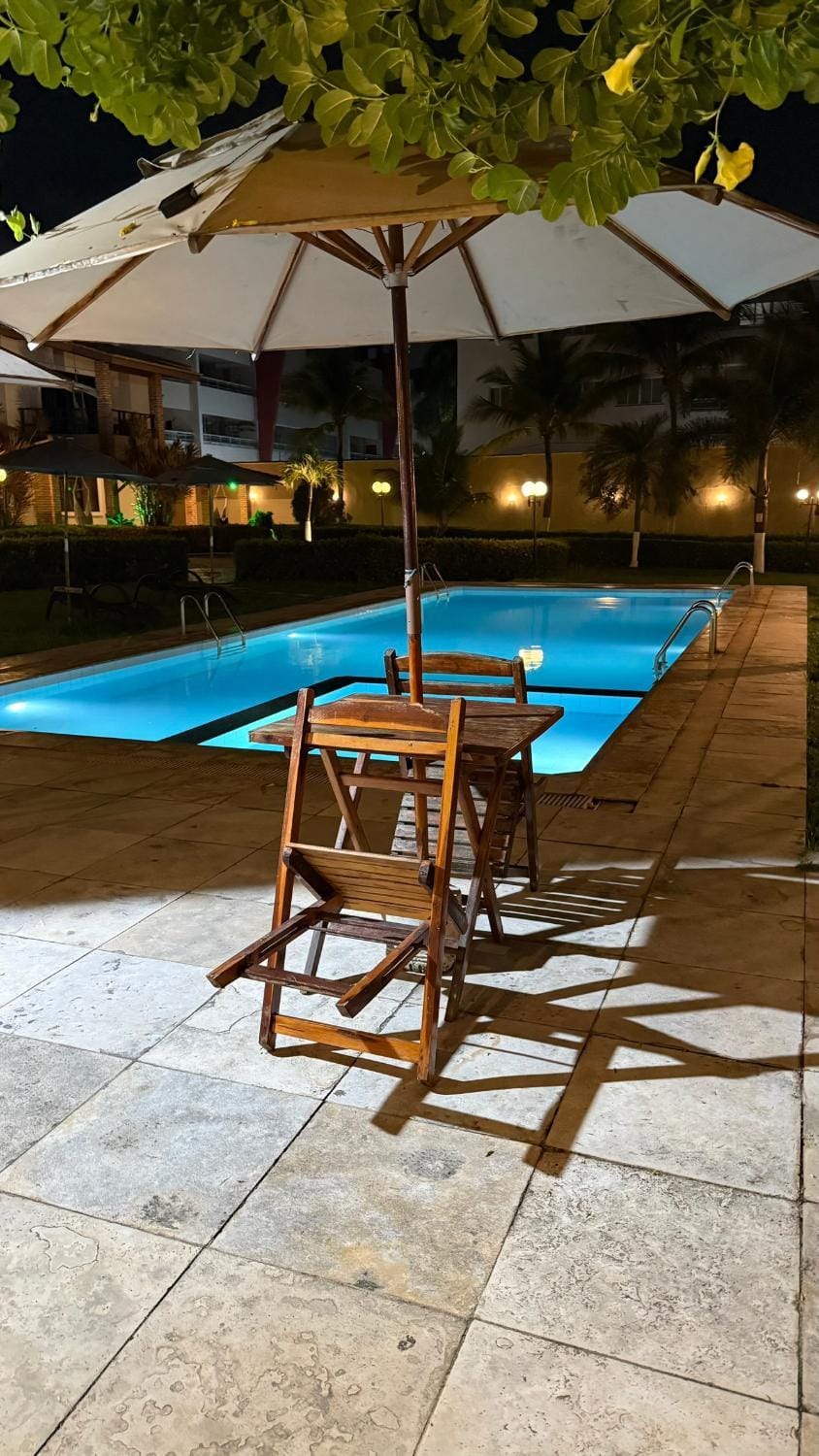 Property building, Night, Pool view, Swimming pool