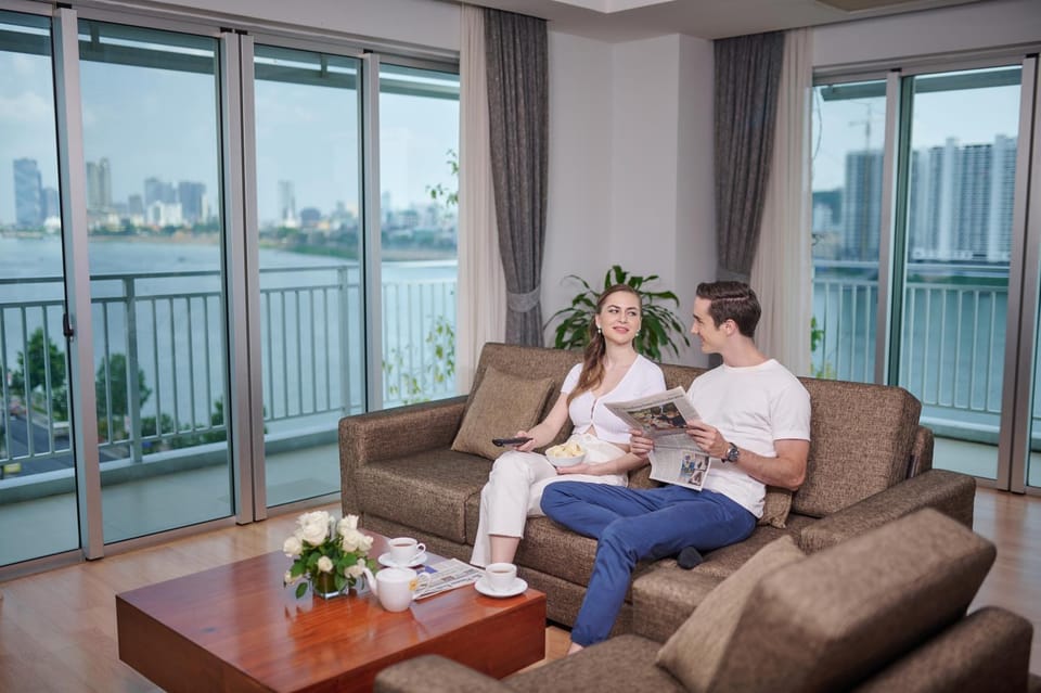 Natural landscape, Living room, Seating area, River view