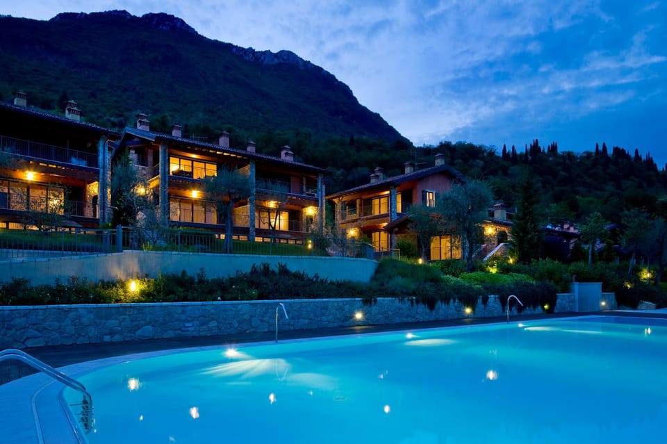 Property building, Night, Swimming pool, Swimming pool