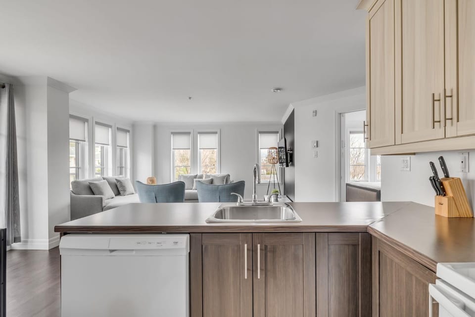 Kitchen or kitchenette, dishwasher