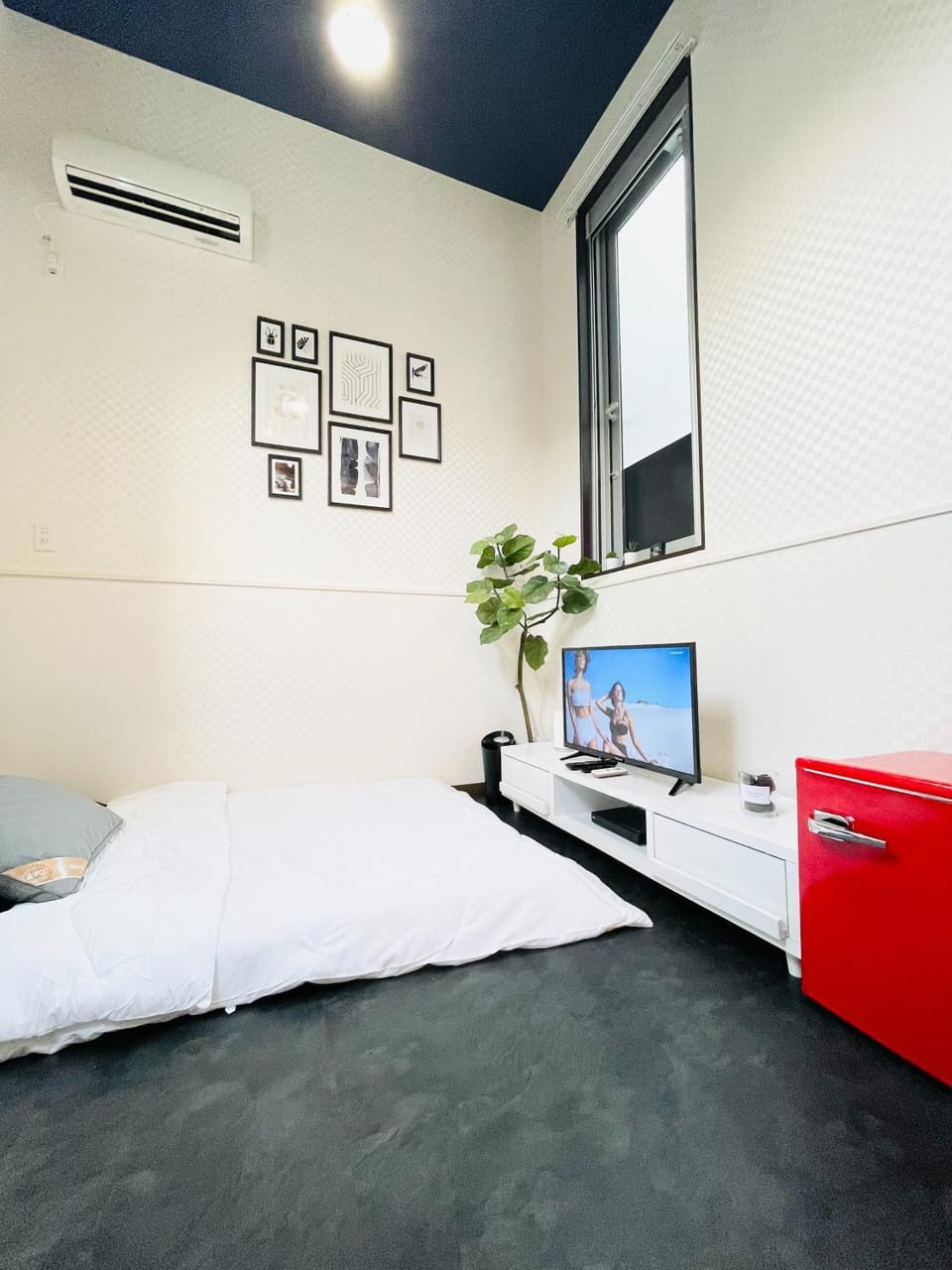 Communal lounge/ TV room, Bed, TV and multimedia, Photo of the whole room, Evening entertainment, Bedroom, hair dresser, air conditioner