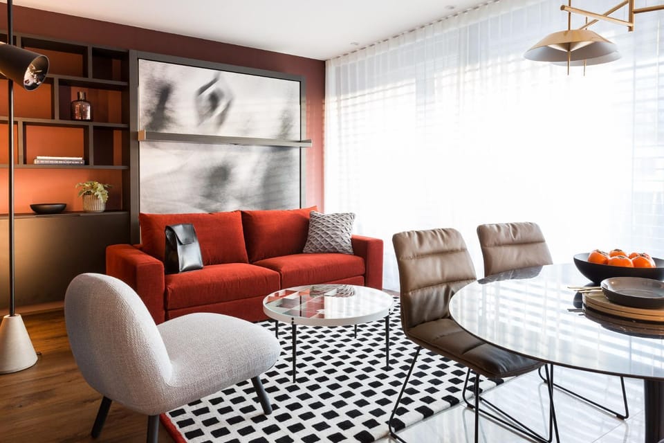 Living room, Seating area, Dining area