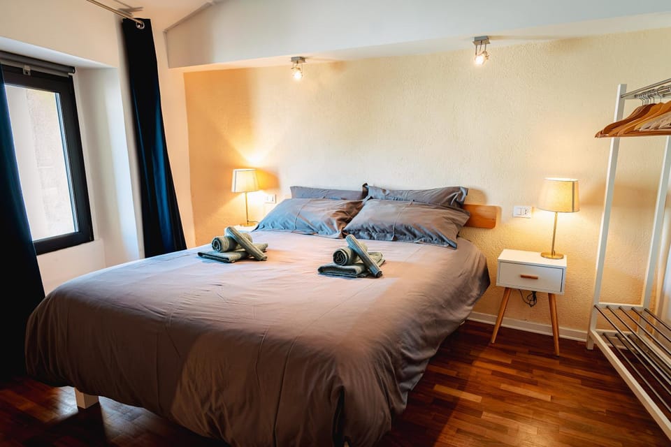 Bed, Photo of the whole room, Bedroom, towels, wardrobe
