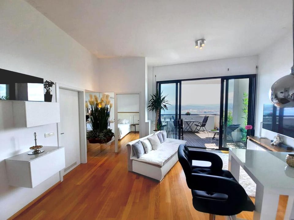 Living room, Seating area, Sea view