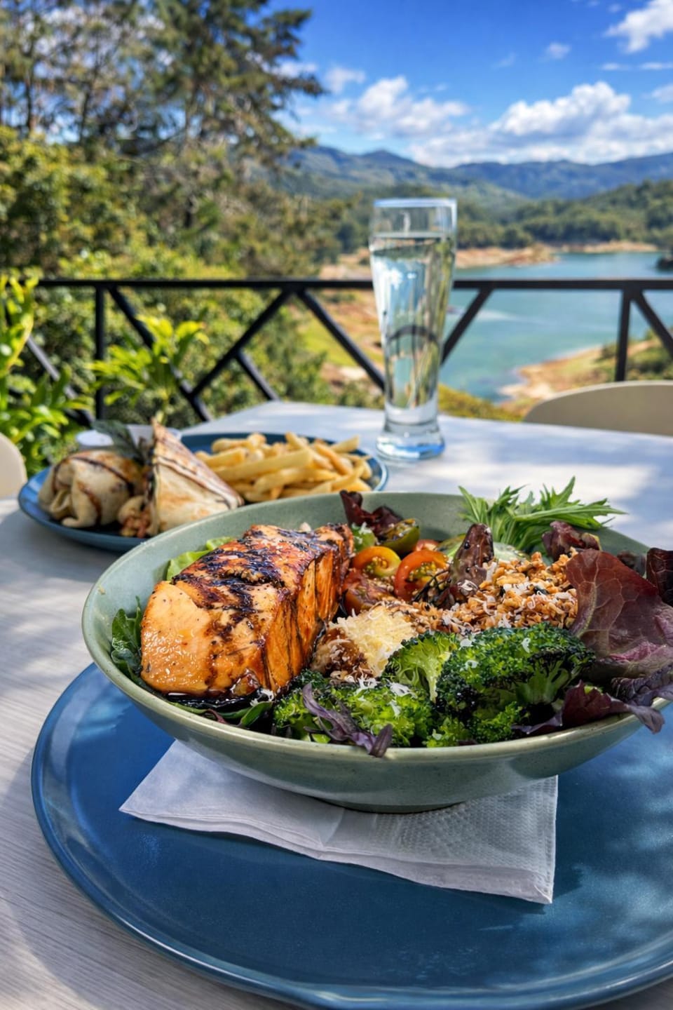 Natural landscape, Food, Lake view, Dinner, Drinks