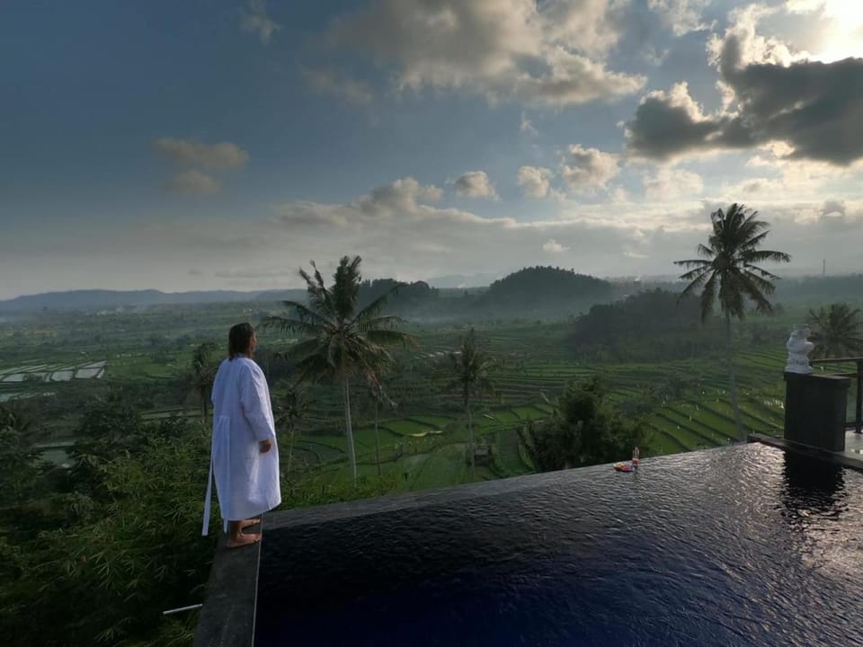 Landmark view, Swimming pool, Sunset