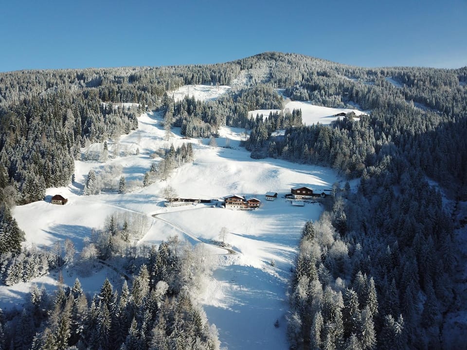 Natural landscape, Bird's eye view, Winter, Hiking