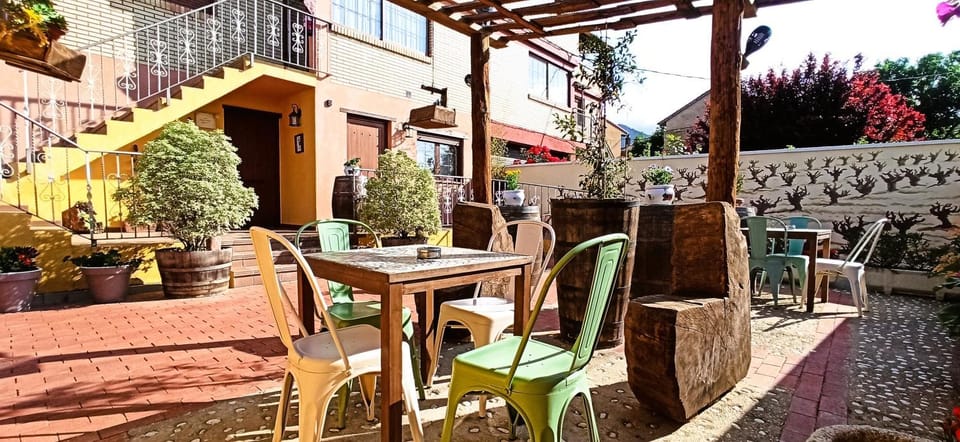 Property building, Patio, Natural landscape, Garden view