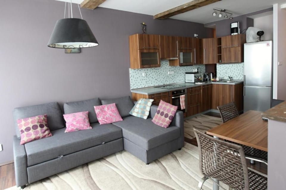 Kitchen or kitchenette, Living room, Seating area, Dining area, dishwasher, minibar, pet friendly, stove