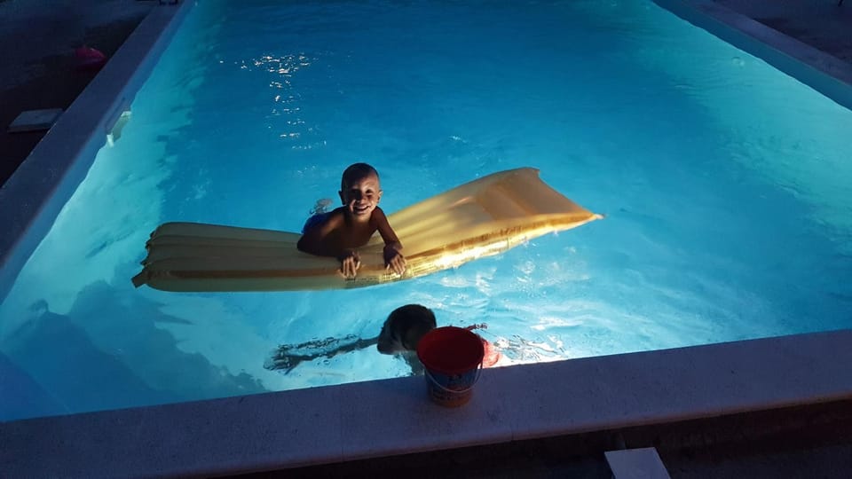 Night, People, Pool view, Swimming pool, group of guests