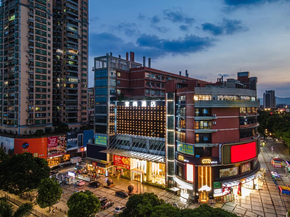Property building, Night, Bird's eye view, Parking