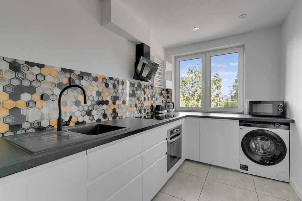 stove, washing machine, kitchen