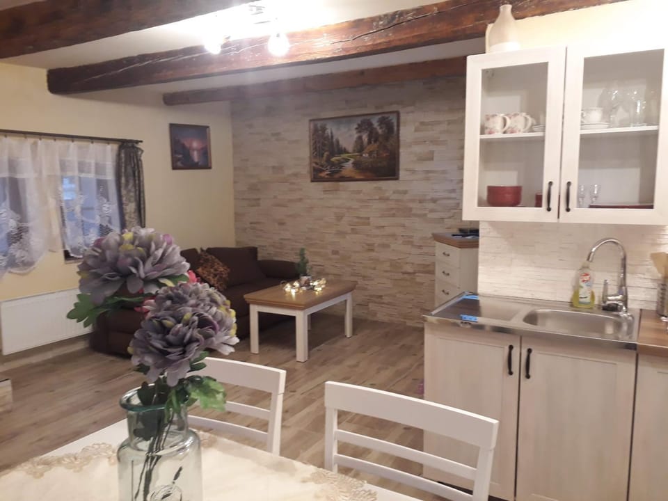 Kitchen or kitchenette, Living room, Dining area