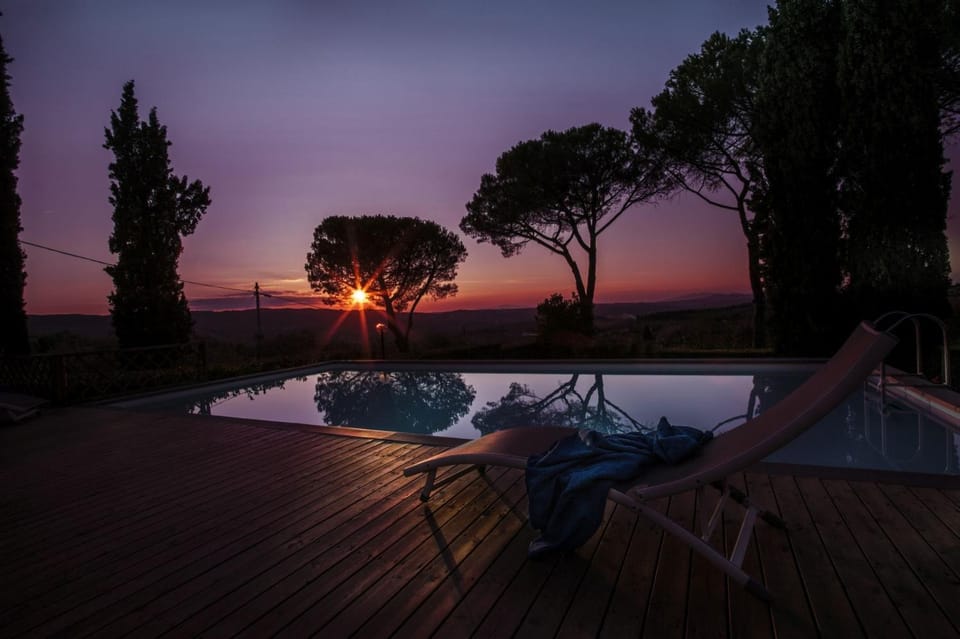 Pool view, Sunset