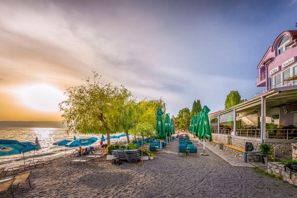 Property building, Beach, Sunset