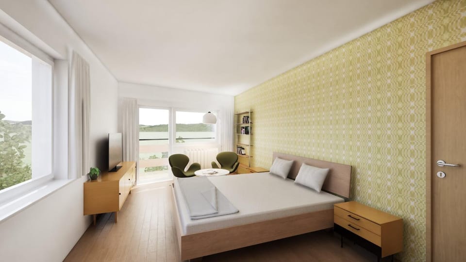Bed, TV and multimedia, View (from property/room), View (from property/room), Seating area, Bedroom