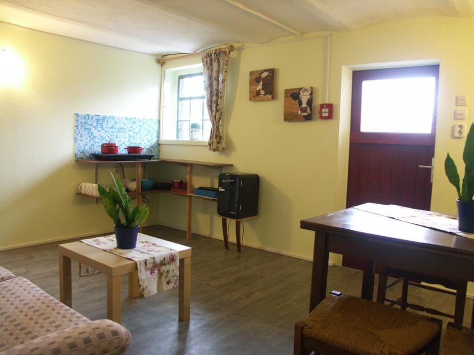 Kitchen or kitchenette, Living room, Food and drinks, Dining area