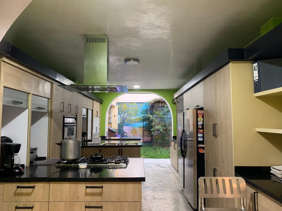 Kitchen or kitchenette, oven