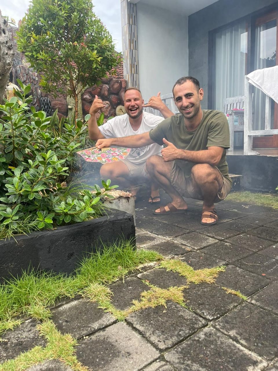 BBQ facilities, group of guests
