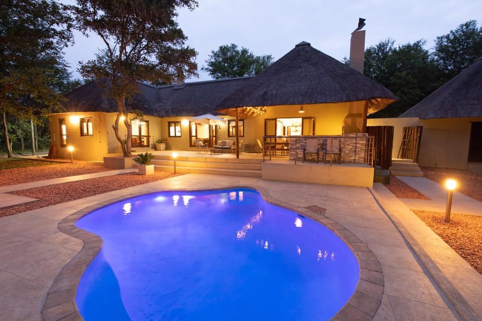 Patio, Garden, Swimming pool, Sunset