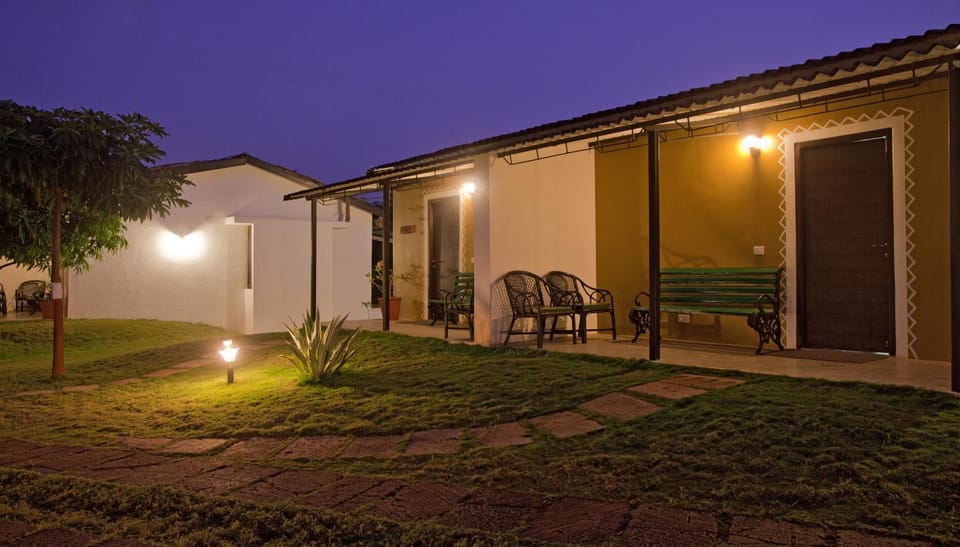 Property building, Night, Garden
