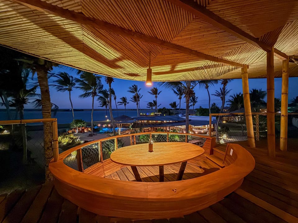 Night, View (from property/room), Balcony/Terrace, Garden view, Pool view