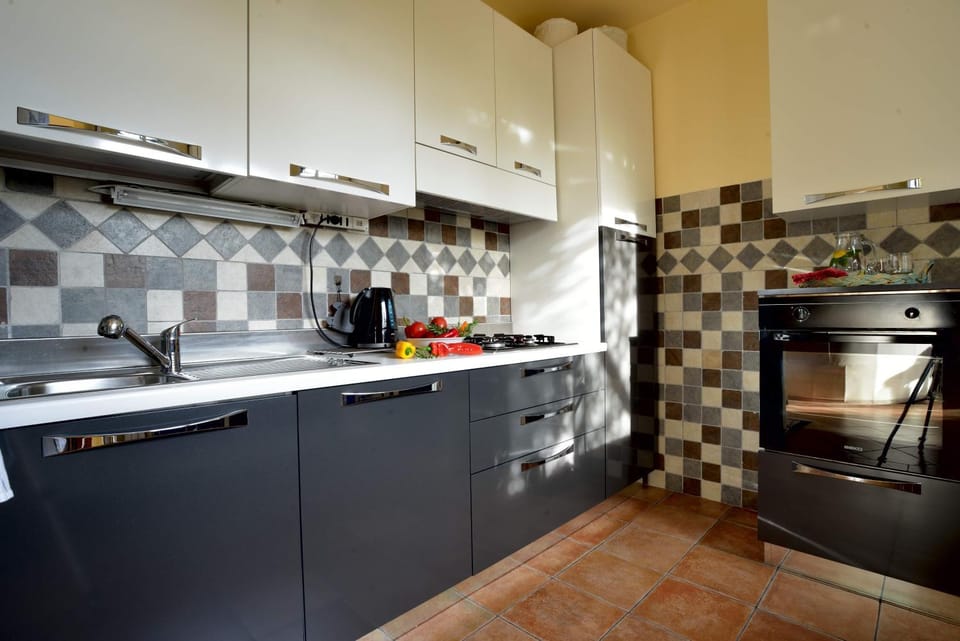 Kitchen or kitchenette, dishwasher, oven, stove