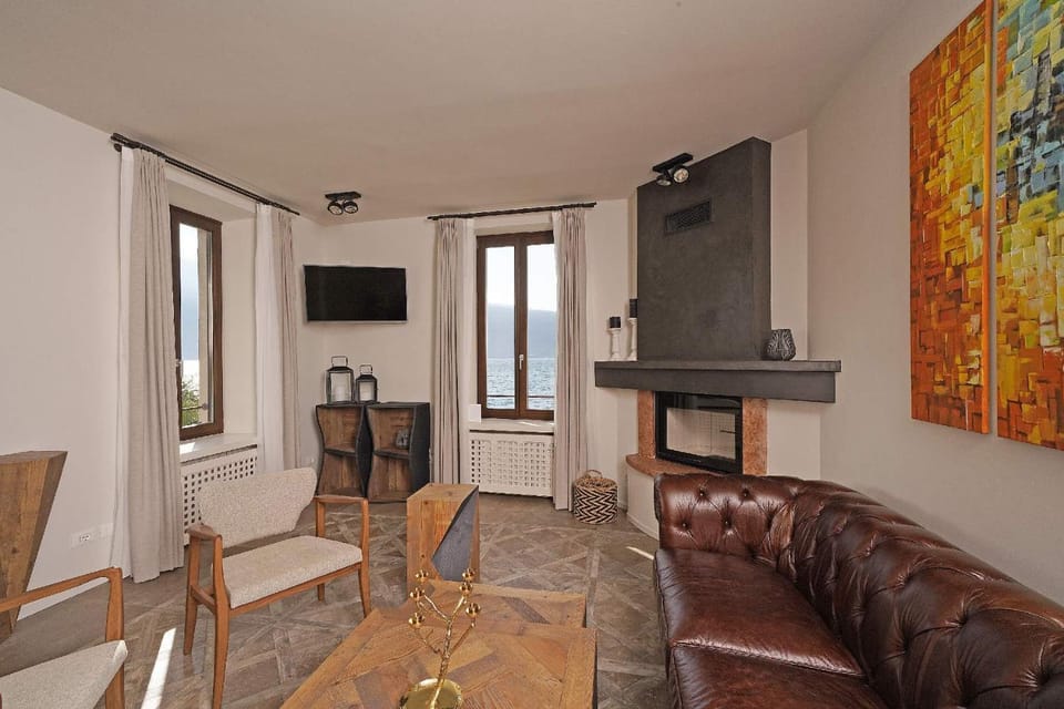 Living room, Seating area, Lake view