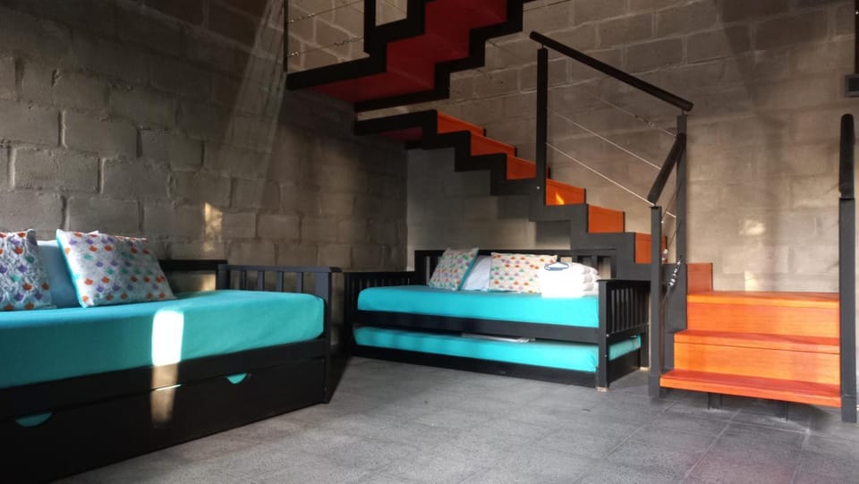 Bed, Living room, Seating area