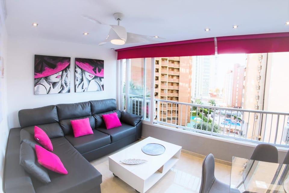 Balcony/Terrace, Living room, Seating area, fireplace, air conditioner