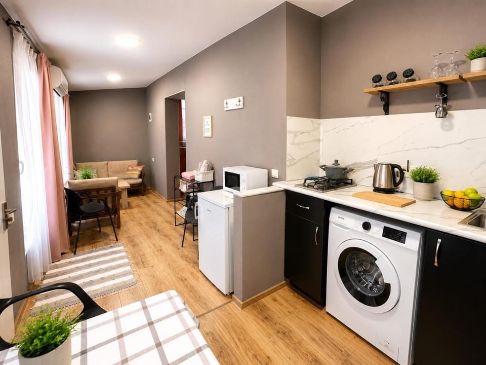 Kitchen or kitchenette, Dining area, washing machine