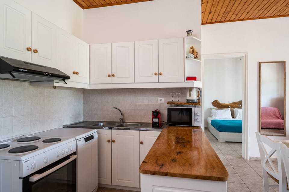 Kitchen or kitchenette, oven, stove