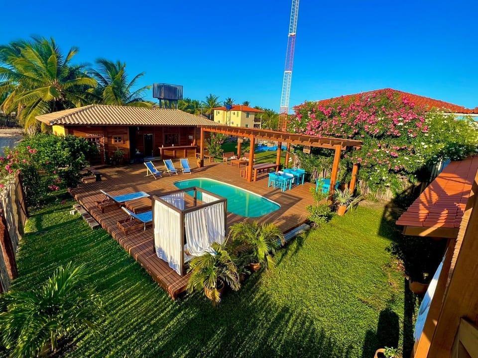 Spring, Natural landscape, Garden, Garden view, Pool view, Swimming pool, sunbed